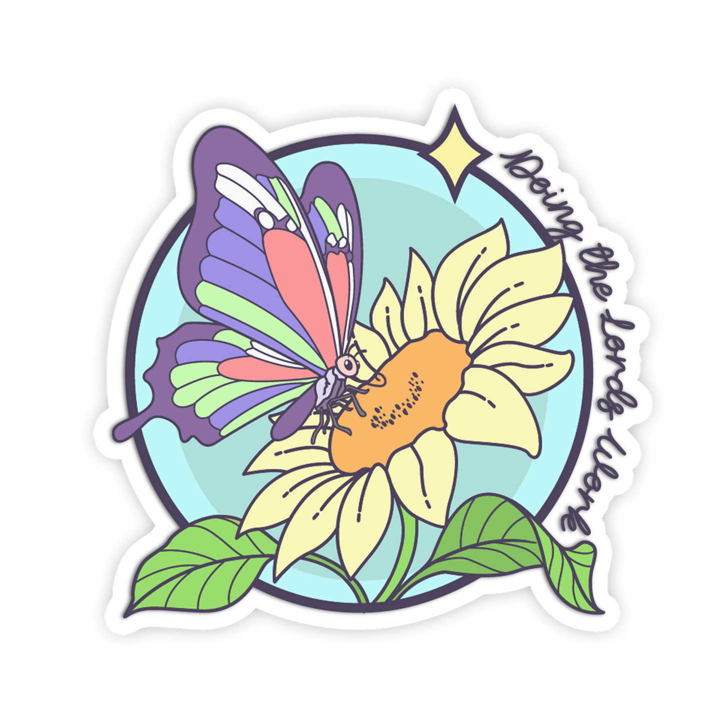 Sunflower Pollinator - Cute Butterfly Sticker - The Stkr Store