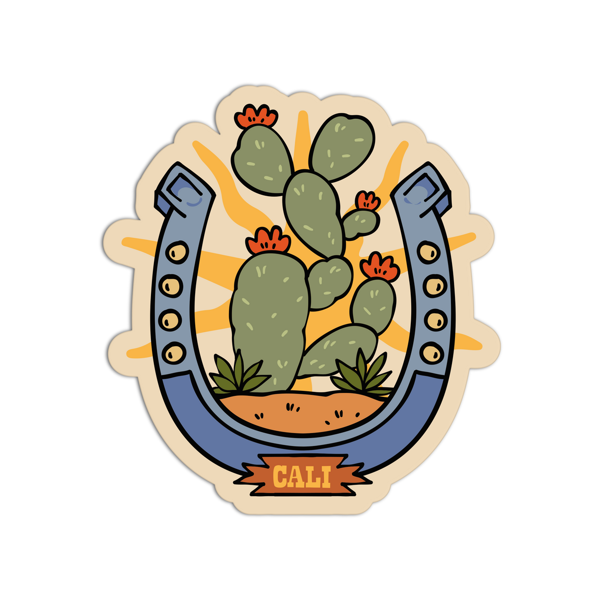 Lucky Horseshoe Cali Desert Sticker