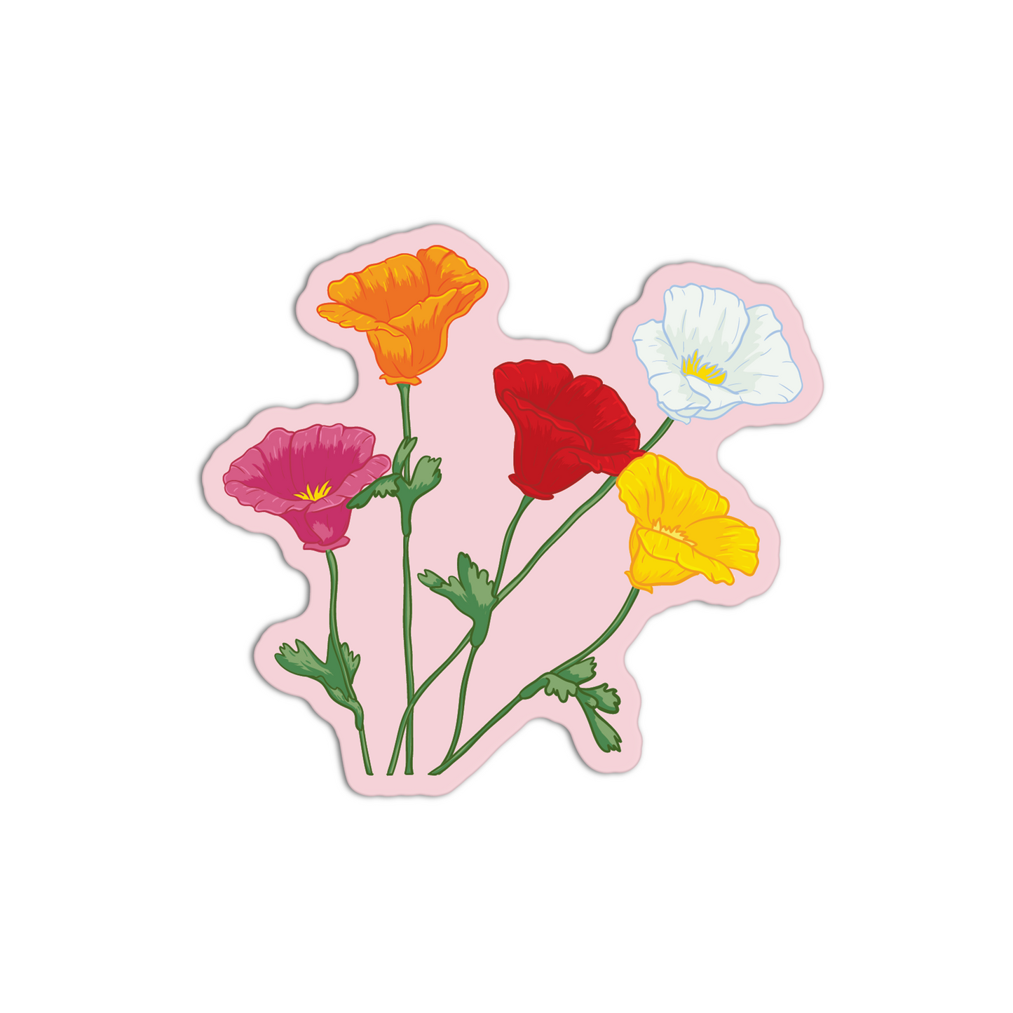 Cali Poppy 3 California Poppy Stickers