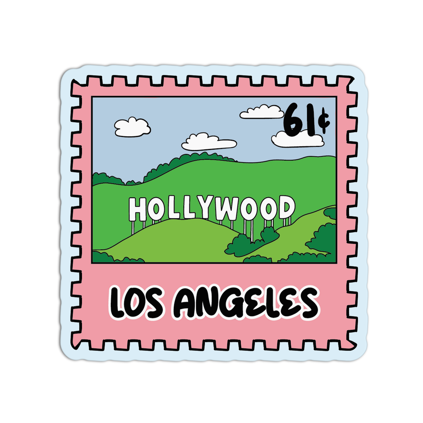 Los Angeles California Stamp Textured Stickers