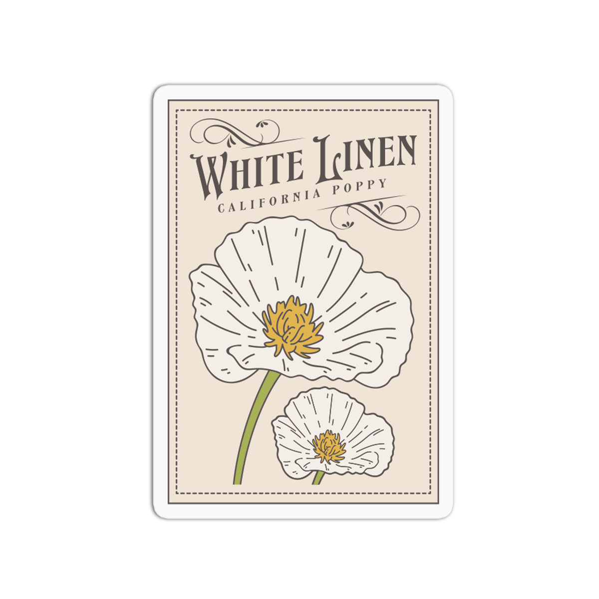 White Linen - California Poppy Sticker