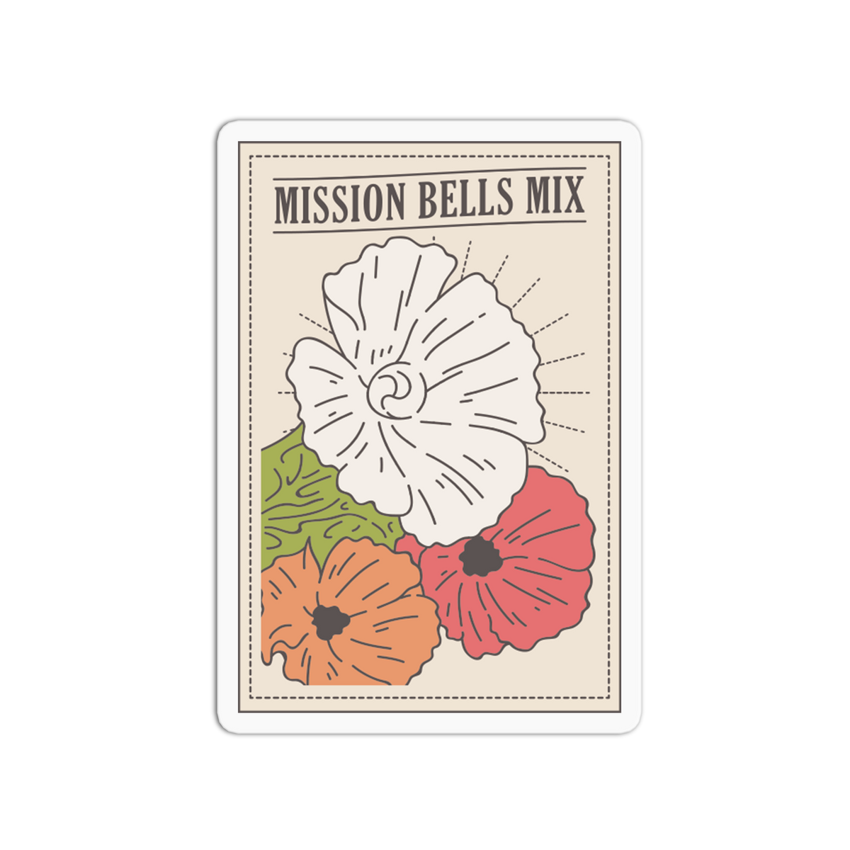 Mission Bells Mix - California Poppy Sticker