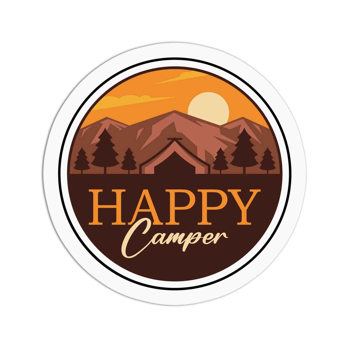 Happy Camper - Camping Series Stickers - The Stkr Store