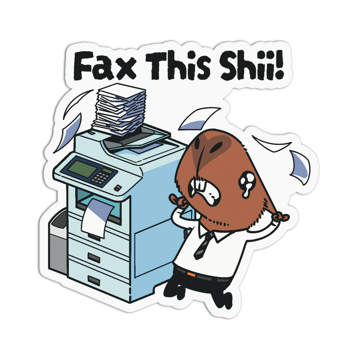 Fax This Shii Office Capybara Sticker