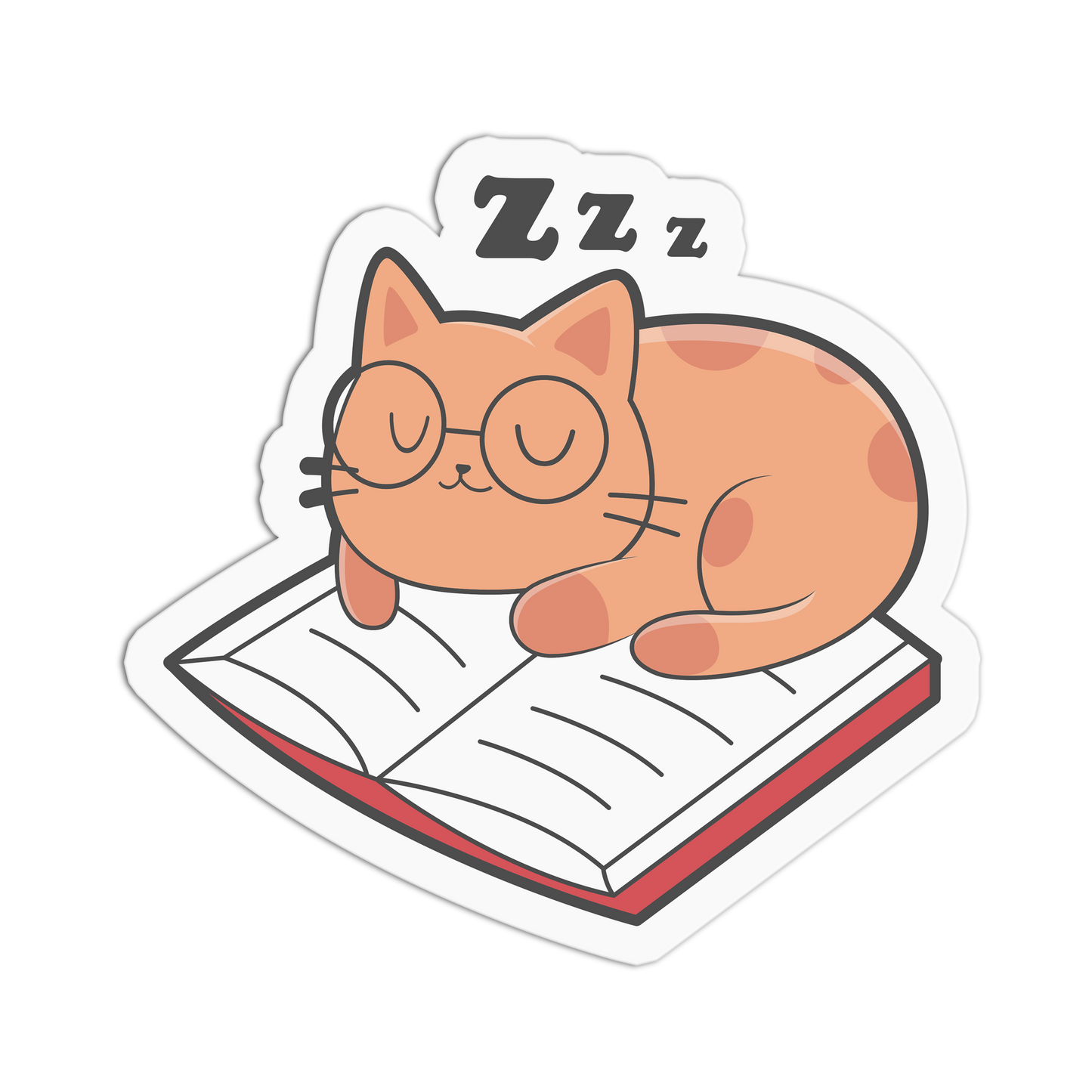 Sleeping Scholar - Cat Series Sticker - The Stkr Store