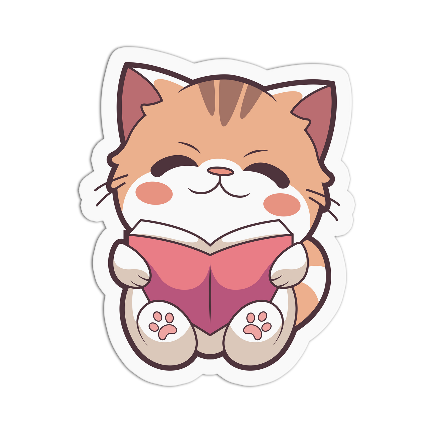 Reading Cat - Cat Series Sticker - The Stkr Store