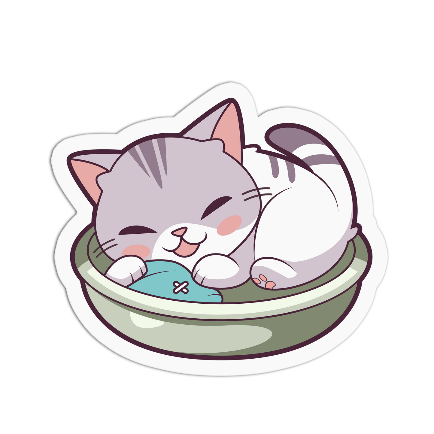 Sleepy Bowl - Cat Series Sticker