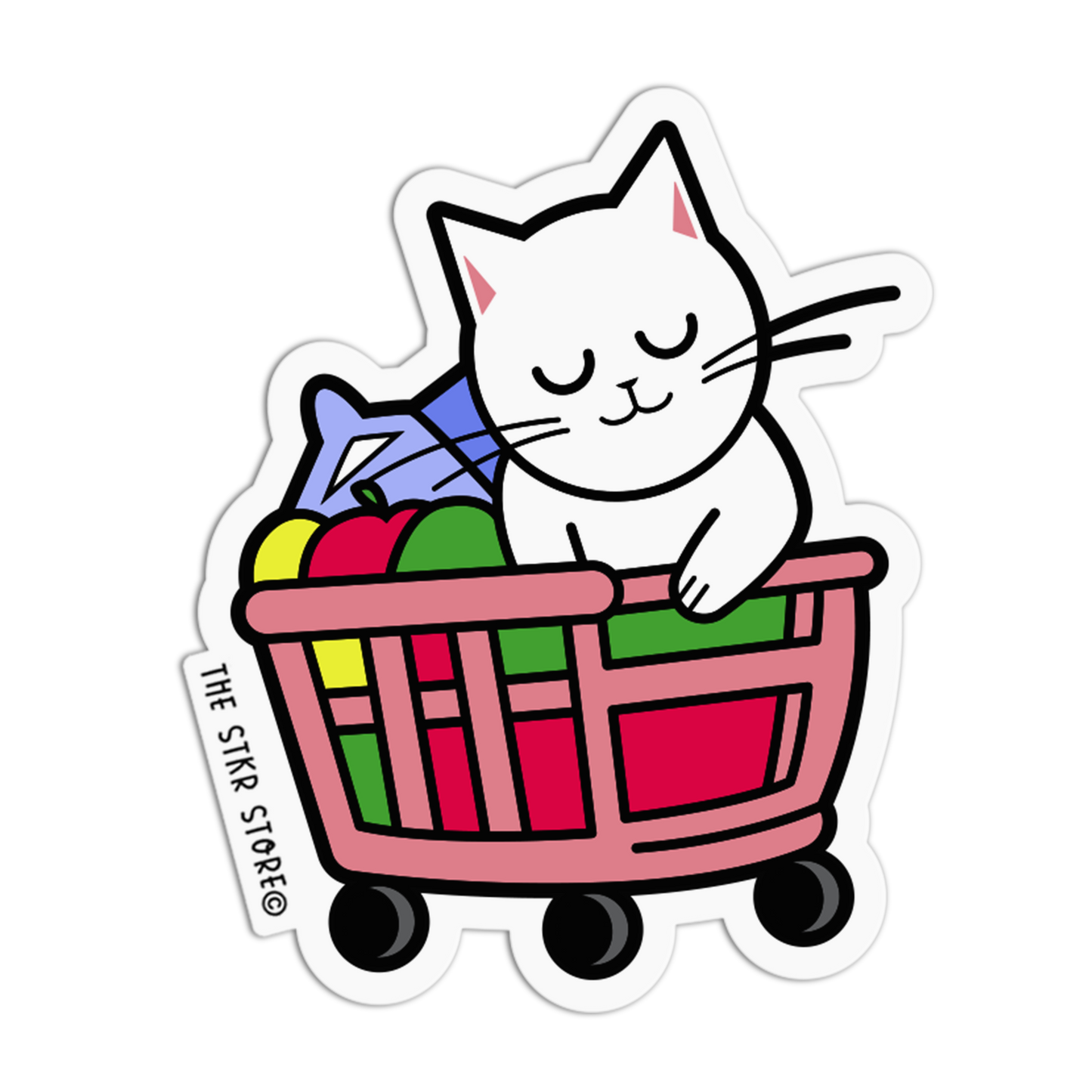 Grocery Cart Nap - Cat Grocery Sticker