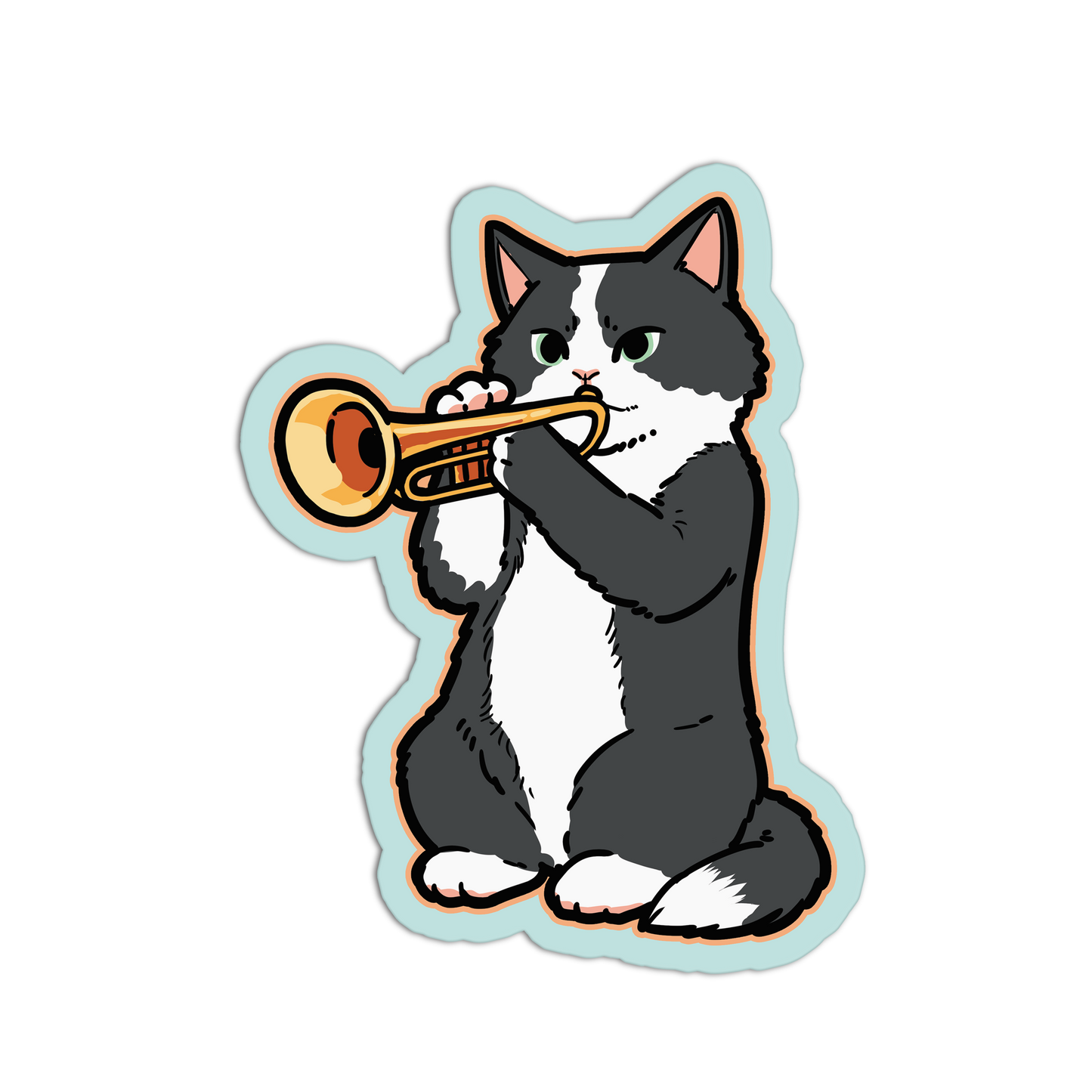Trumpet Cats Band Stickers
