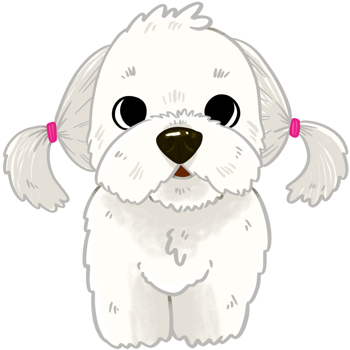 Maltese in Ponytails Sticker