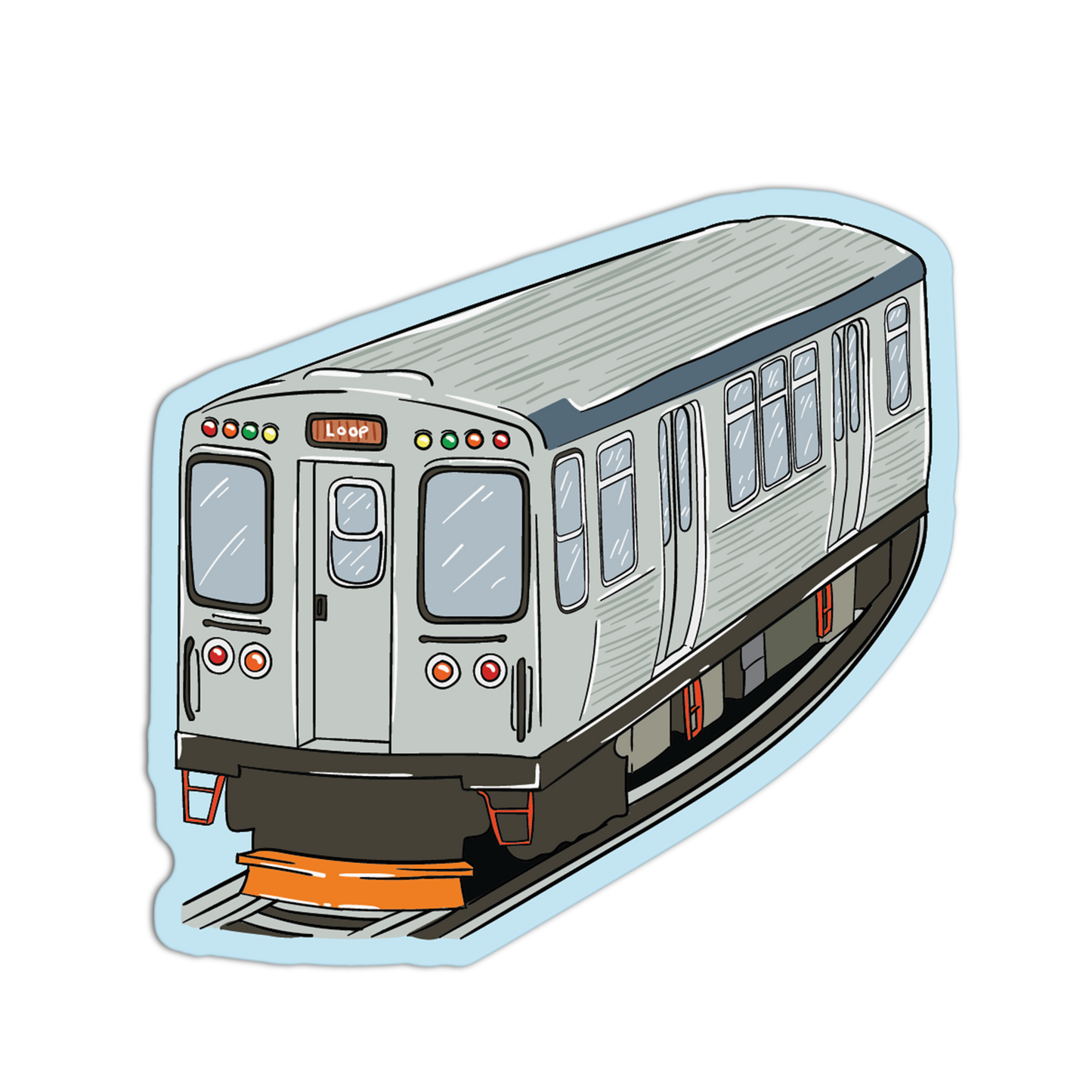 Illustration of a subway train on a white background