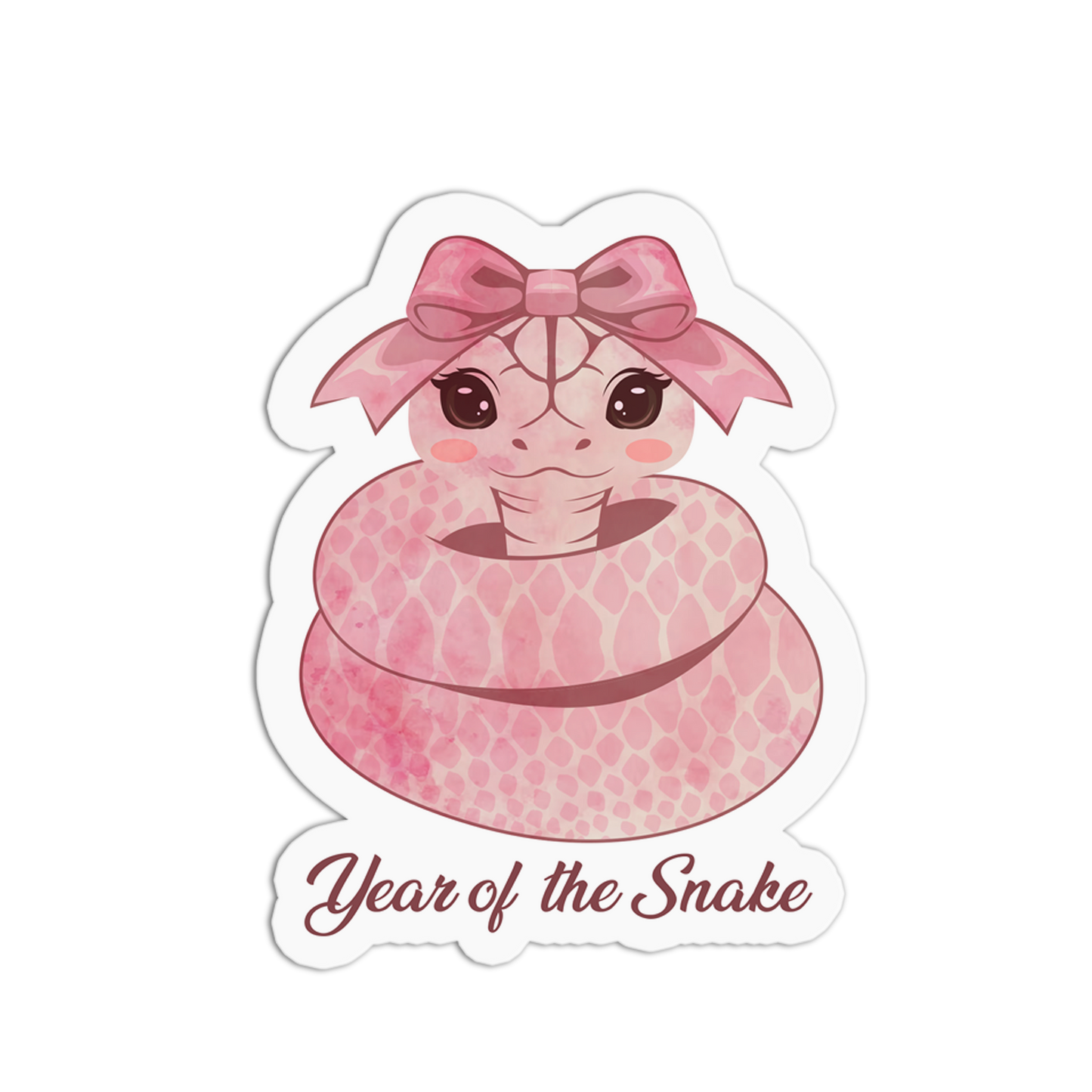 Year of the Snake - Coquette Chinese Zodiac Sticker - The Stkr Store