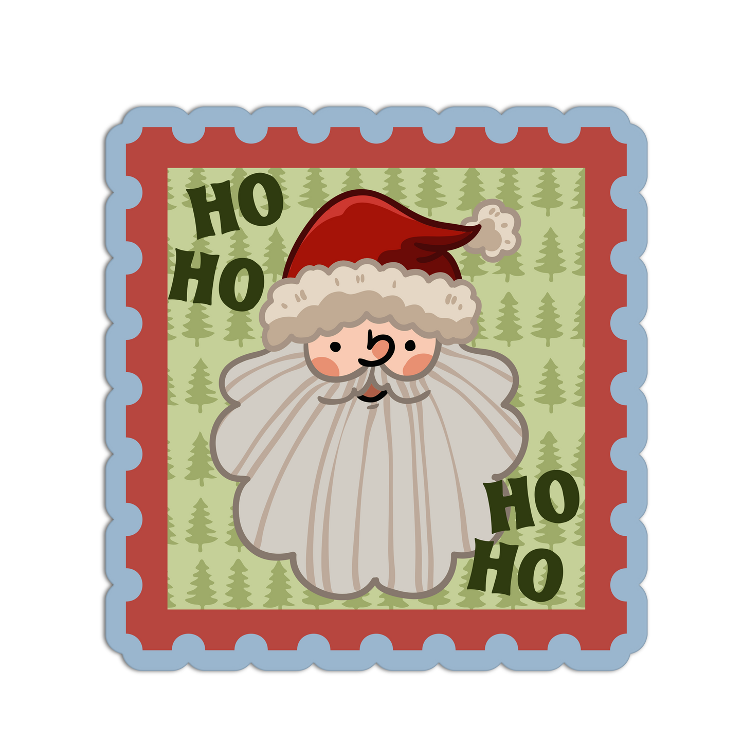 Santa's Stamp of Joy Christmas Stamp Stickers