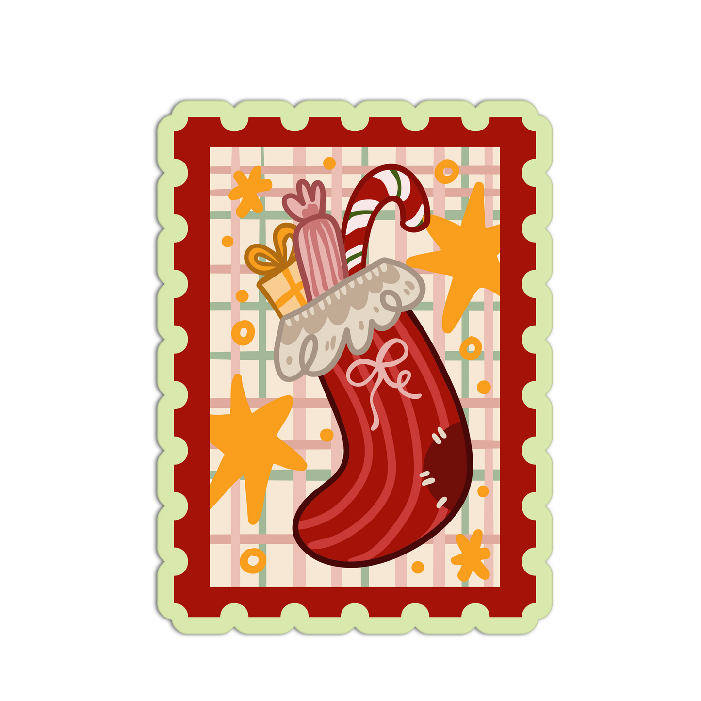 Stocking Stuffed with Joy Christmas Stamp Stickers