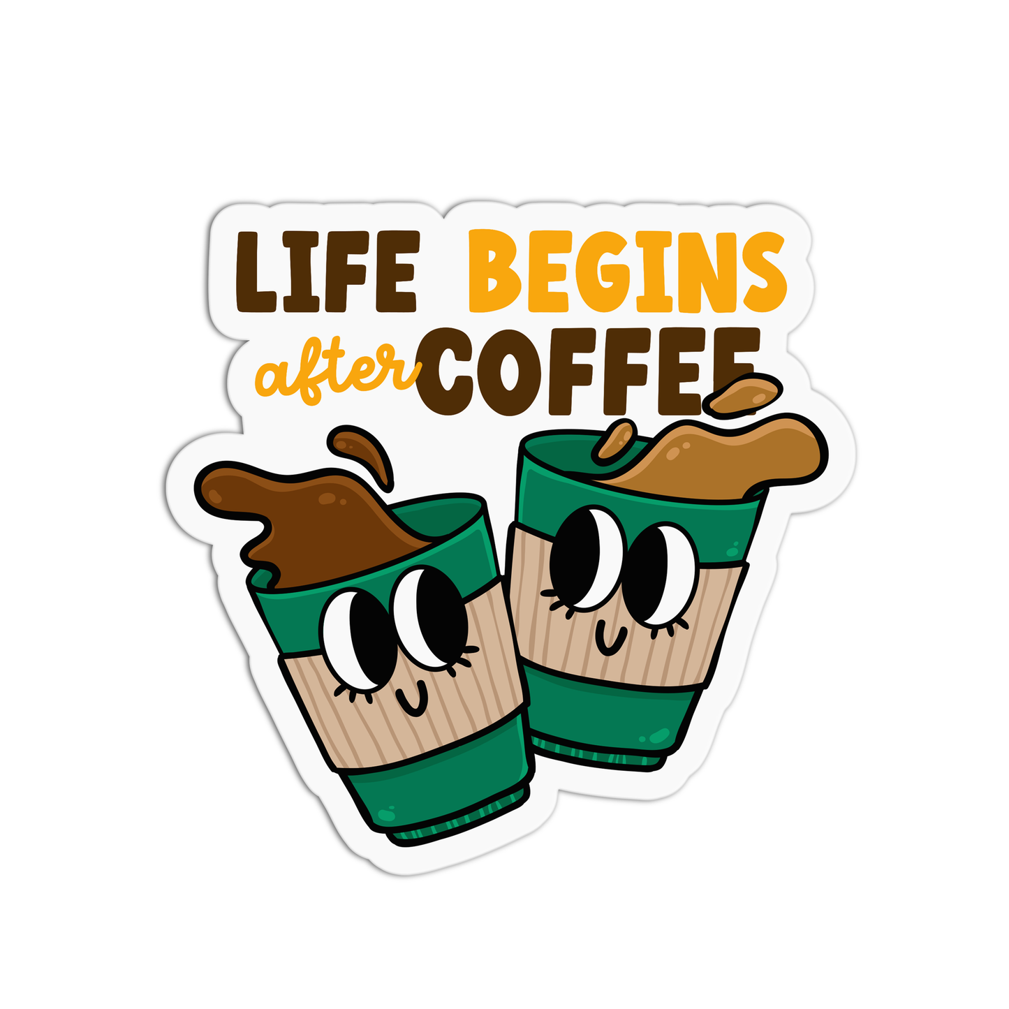 Life Begins After Coffee Coffee Stickers