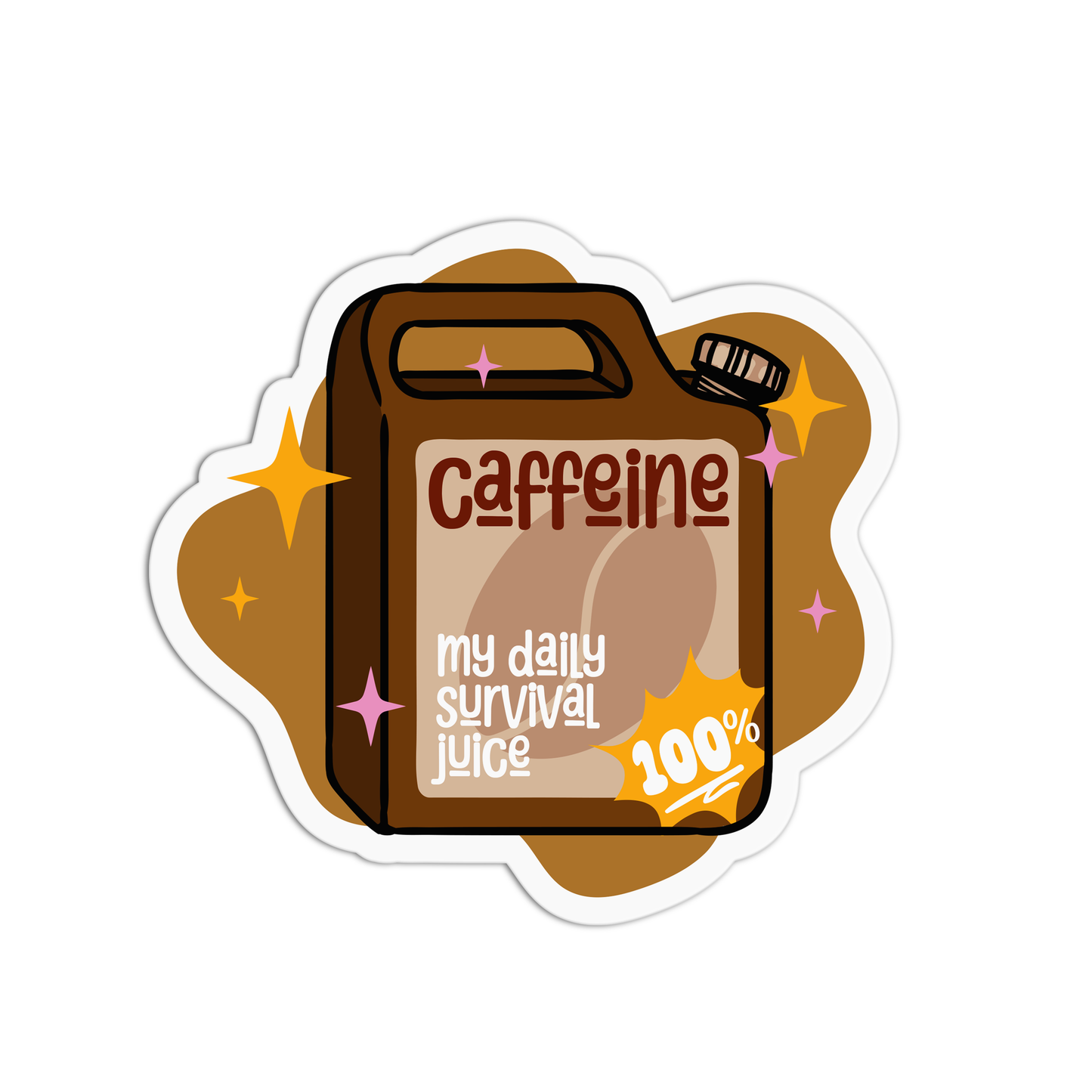 Caffeine My Daily Survival Juice Coffee Stickers