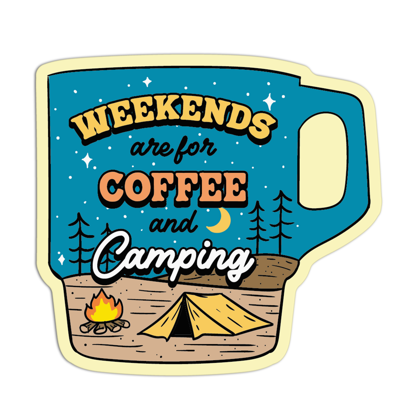 Coffee Camping Stickers