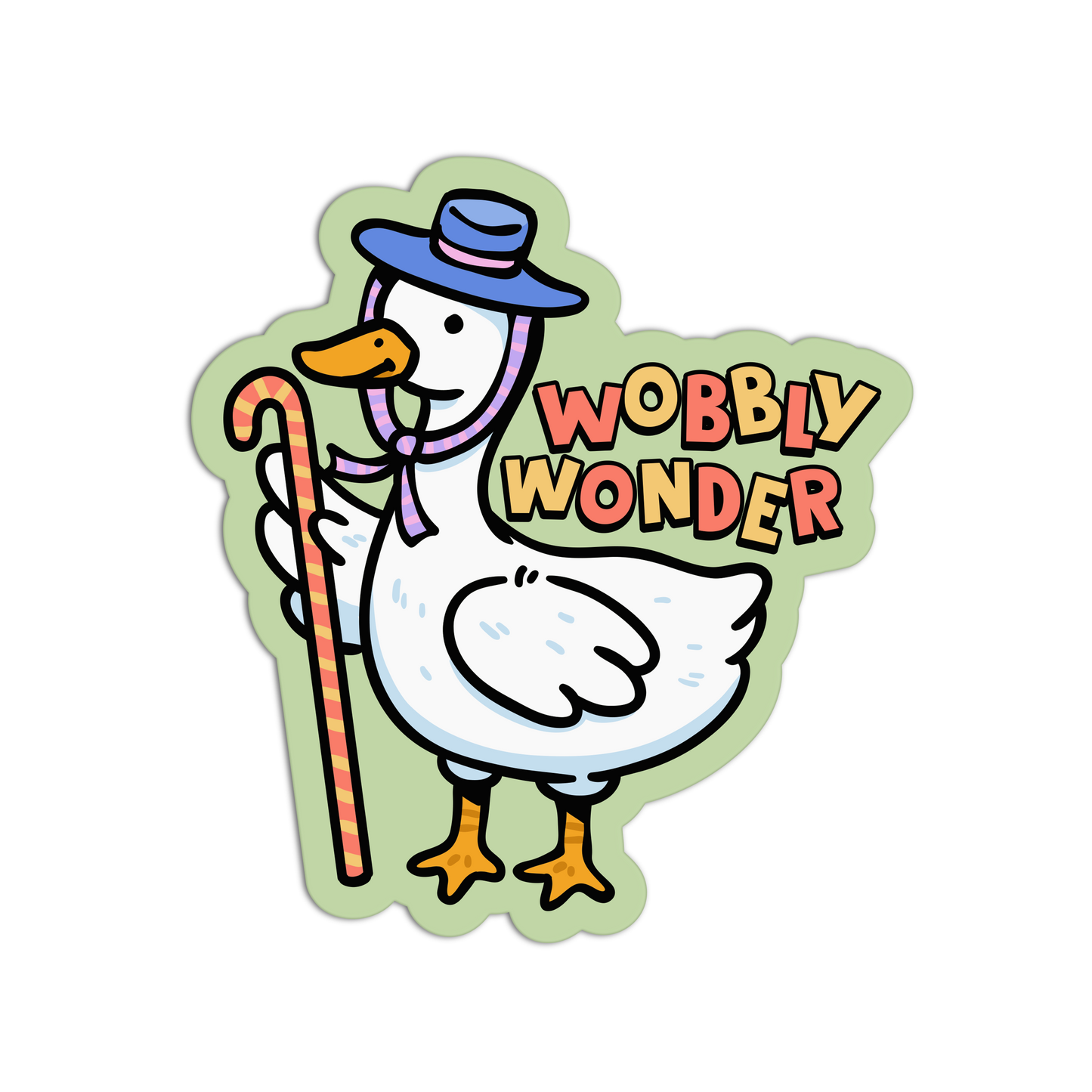 Wobbly Wonder - Coquette Duck Sticker