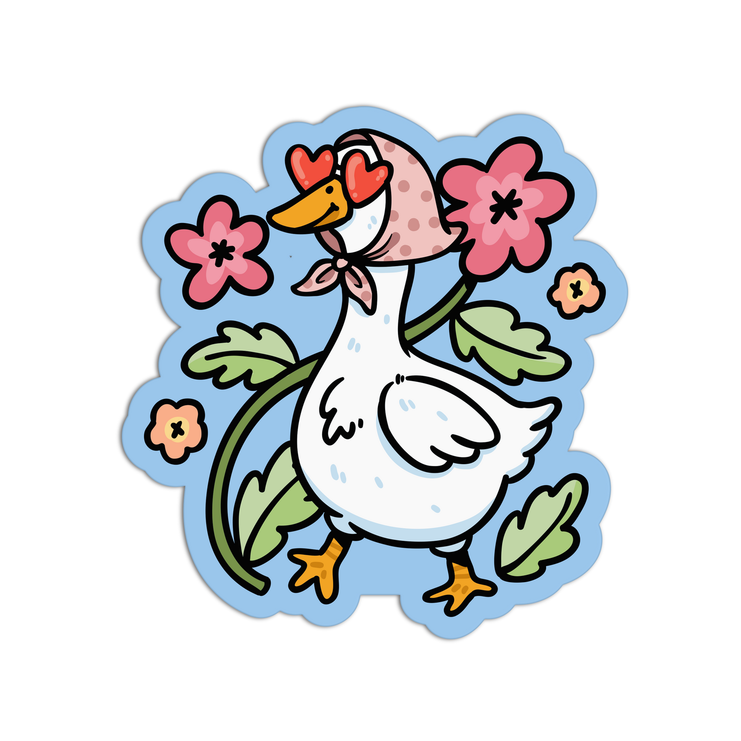 Heart-Eyed Garden - Coquette Duck Sticker