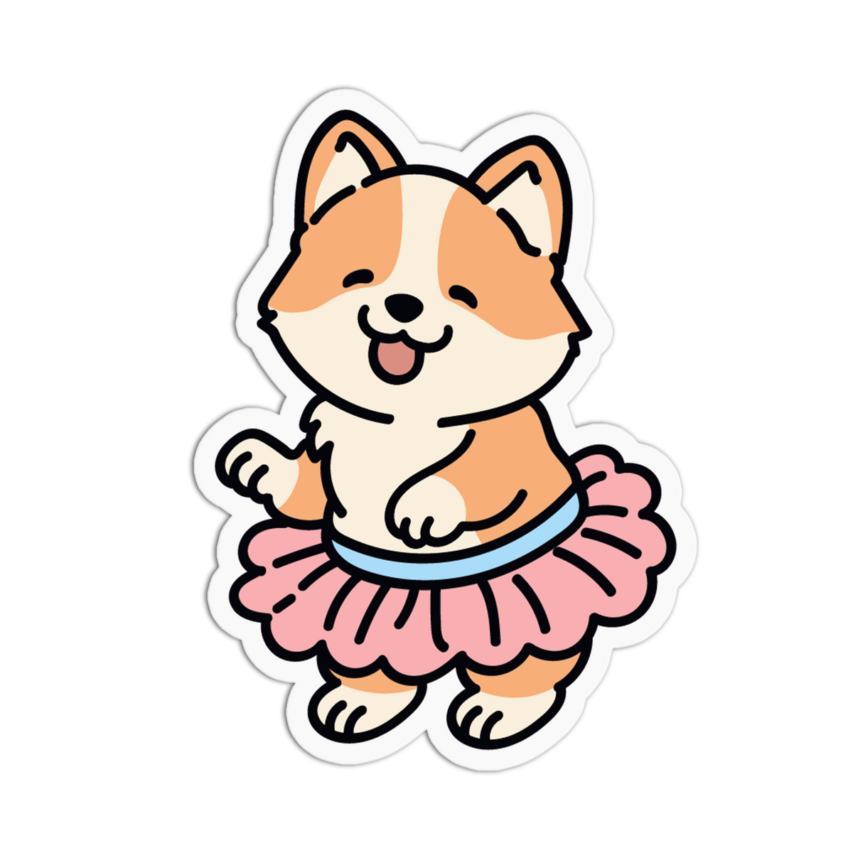 Dancing Ballerina Corgi Sticker