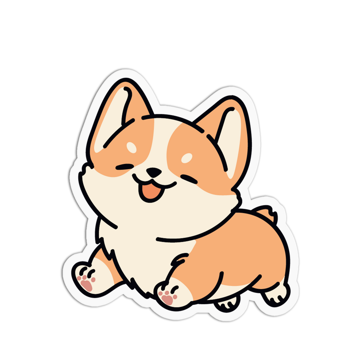 Playful Sploot Corgi Sticker