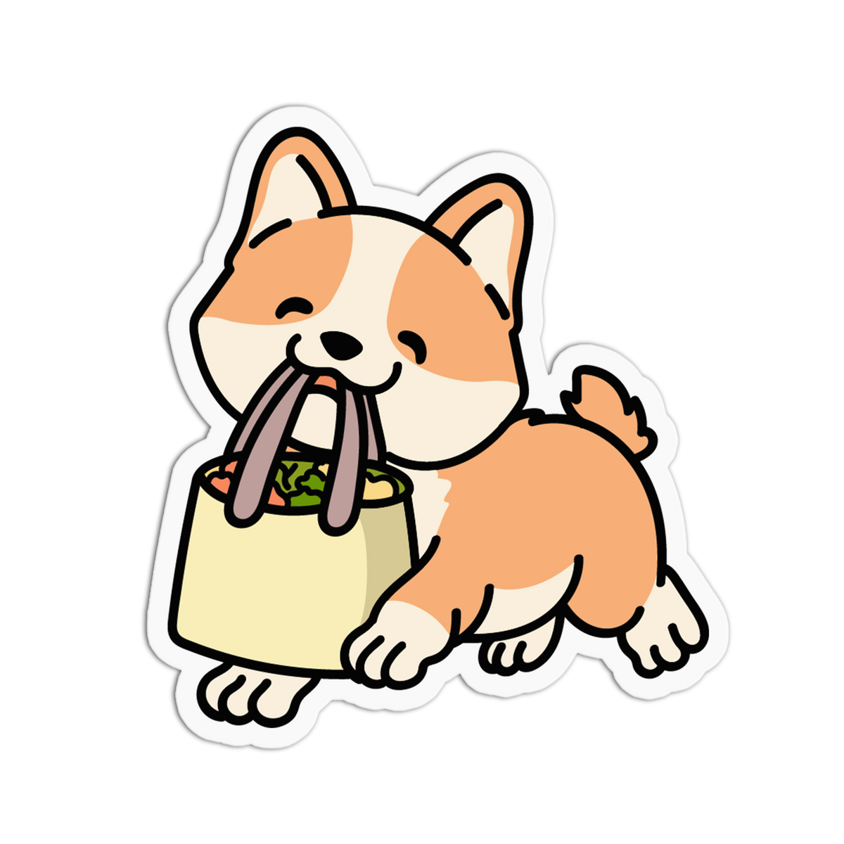 Grocery Tote Corgi Sticker