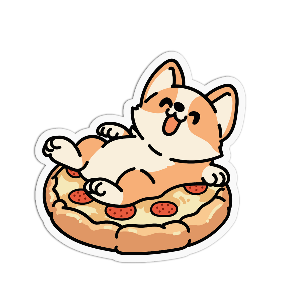 Pepperoni Pizza Corgi Sticker