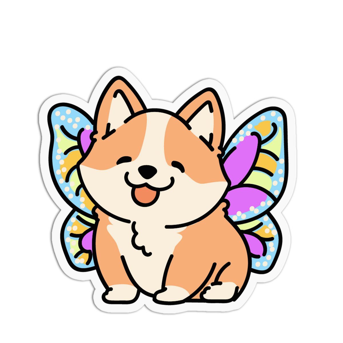 Fairy Wings Corgi Sticker