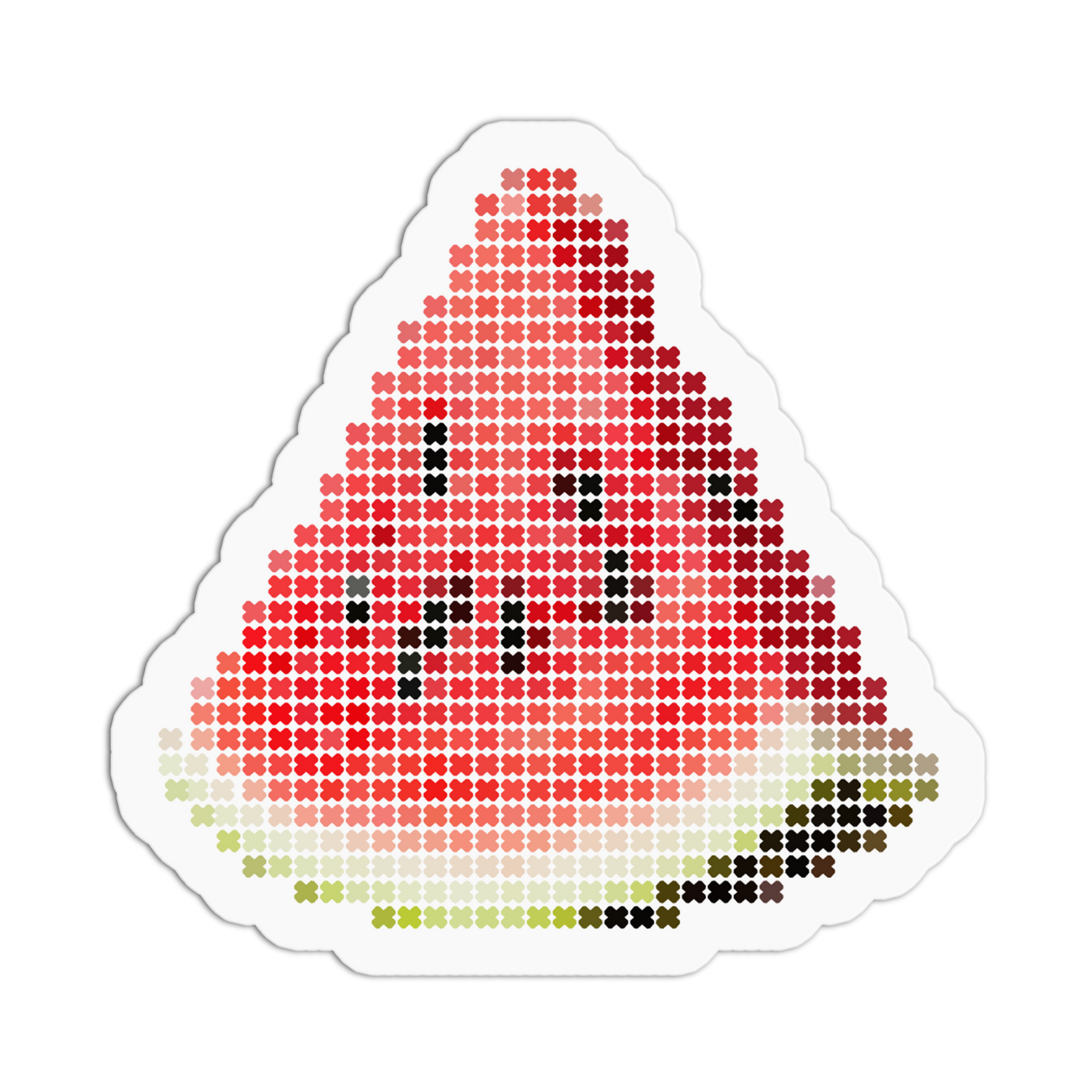 Sweet Watermelon Slice Cross Stitch Fruit Sticker