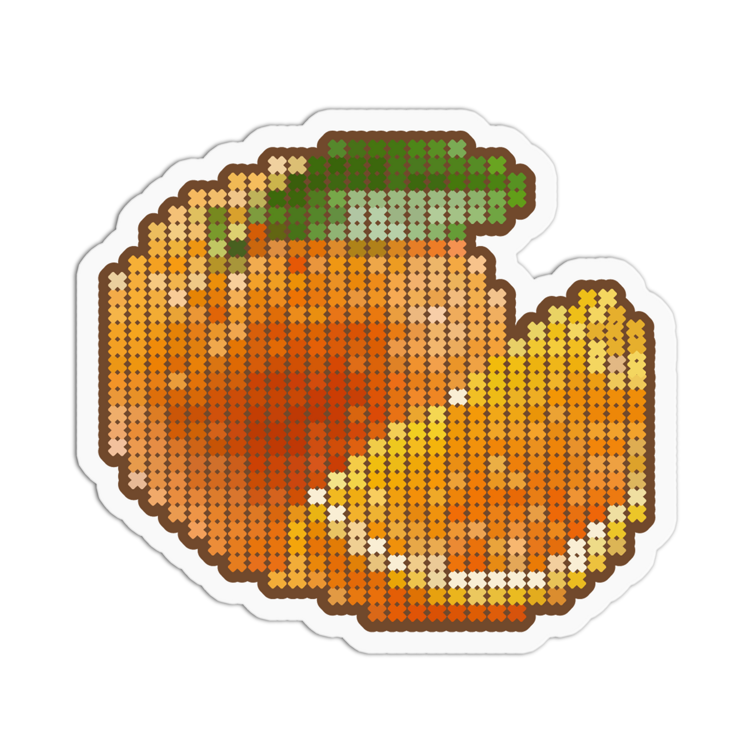 Fresh Juicy Orange Cross Stitch Fruit Sticker