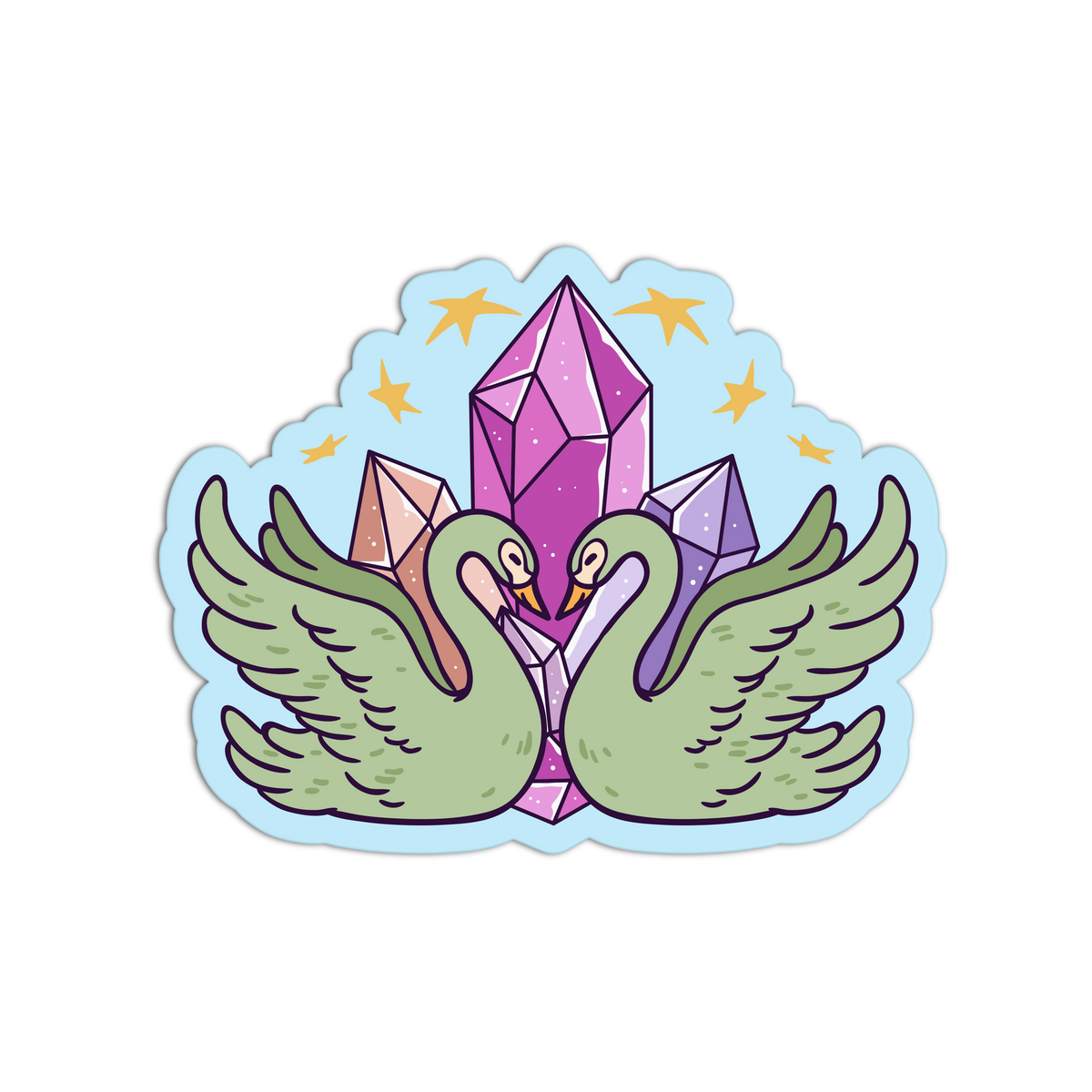 Graceful Swans - Crystal Energy Sticker