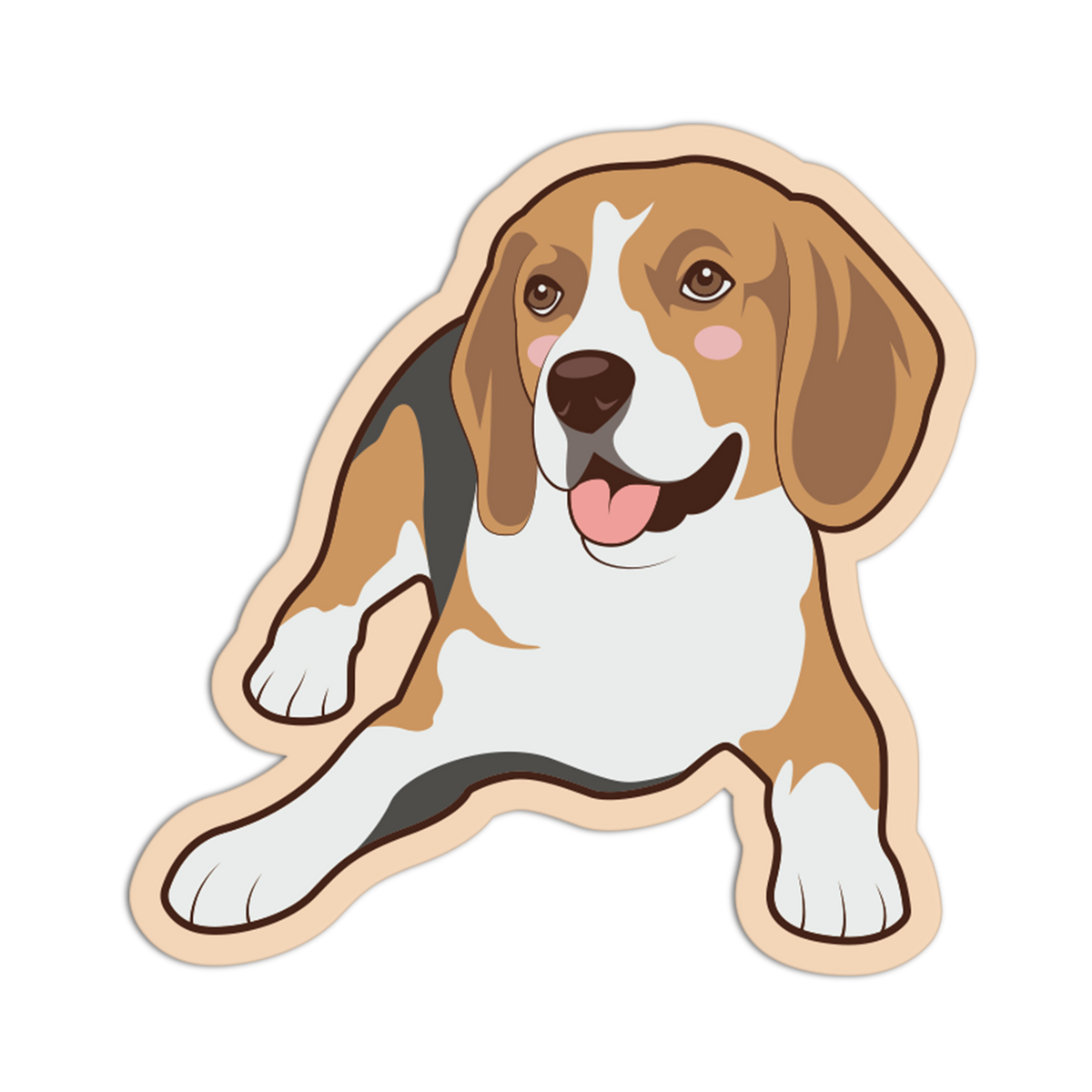 Playful Beagle Cute Dog Sticker