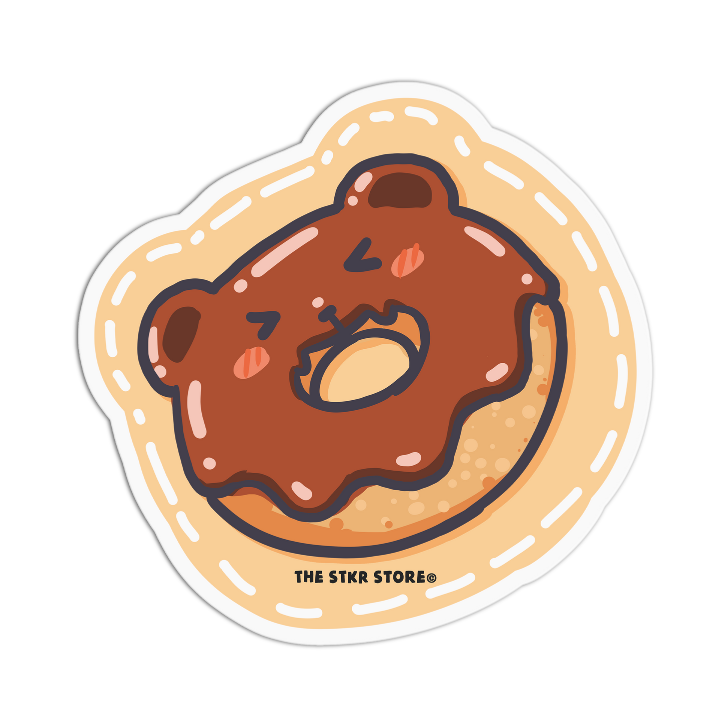 Chocolate Bear Donut - Cute Dessert Sticker - The Stkr Store