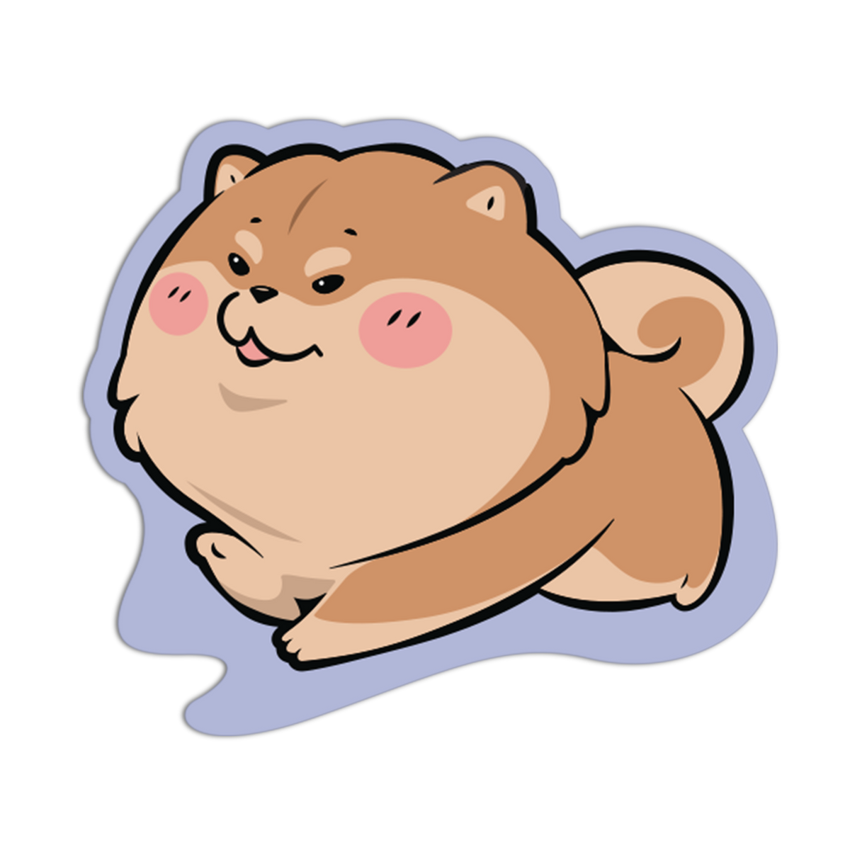 Round Pomeranian Cute Dogs Sticker