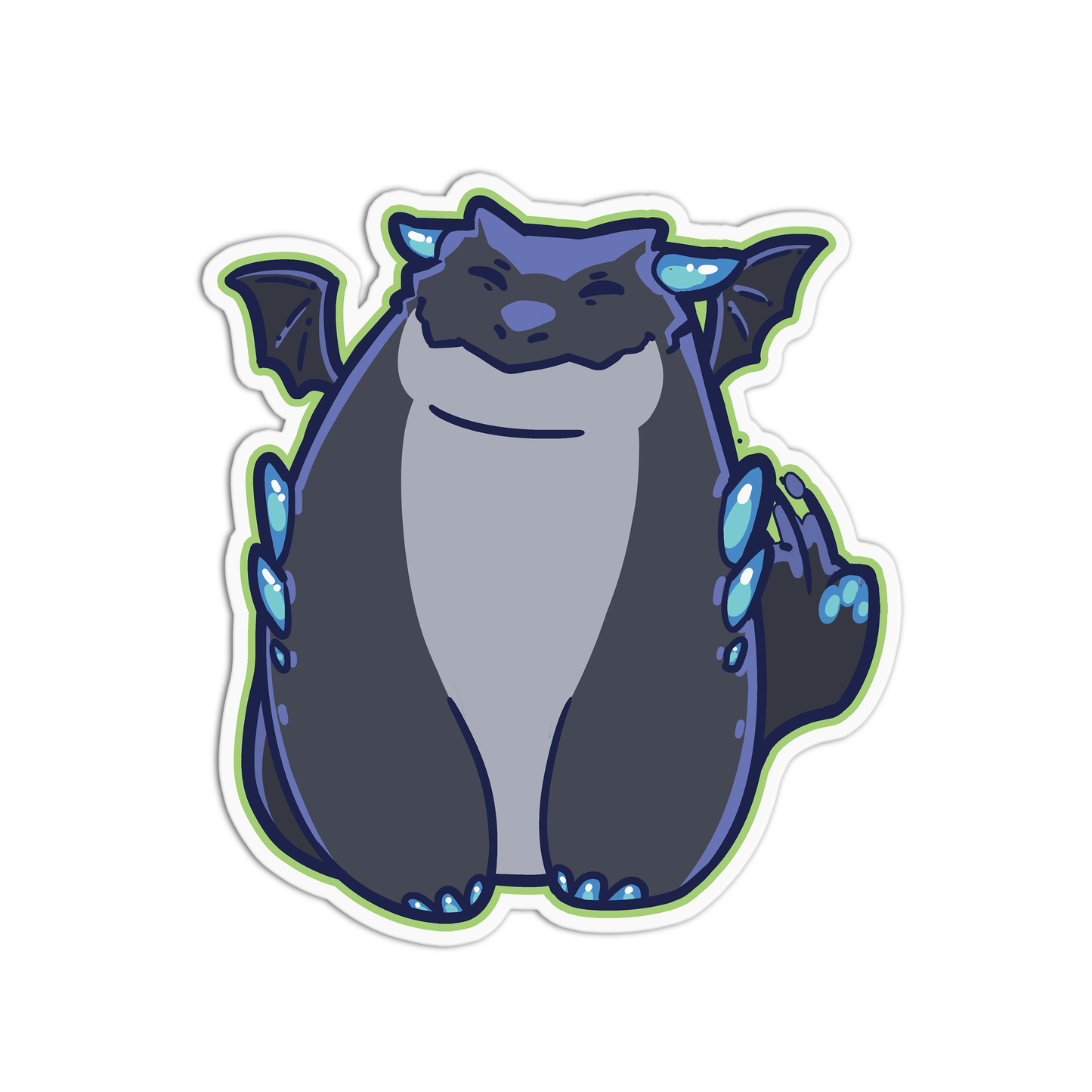 Off Black Cute Dwagons Stickers