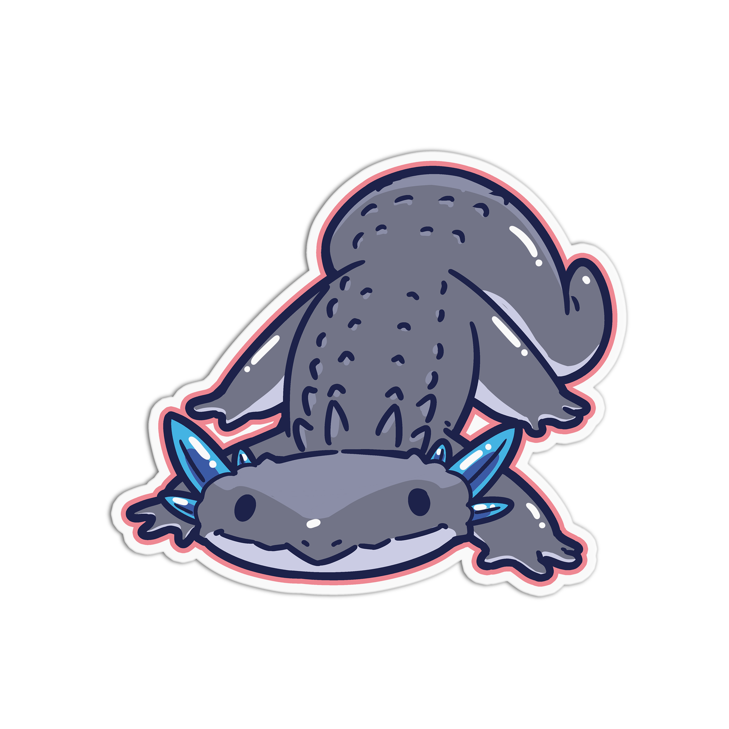 Gray Cute Dwagons Stickers