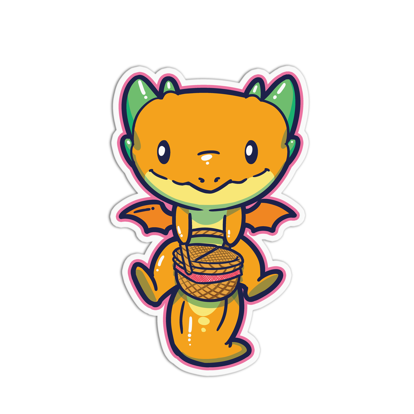 Yellow Cute Dwagons Stickers