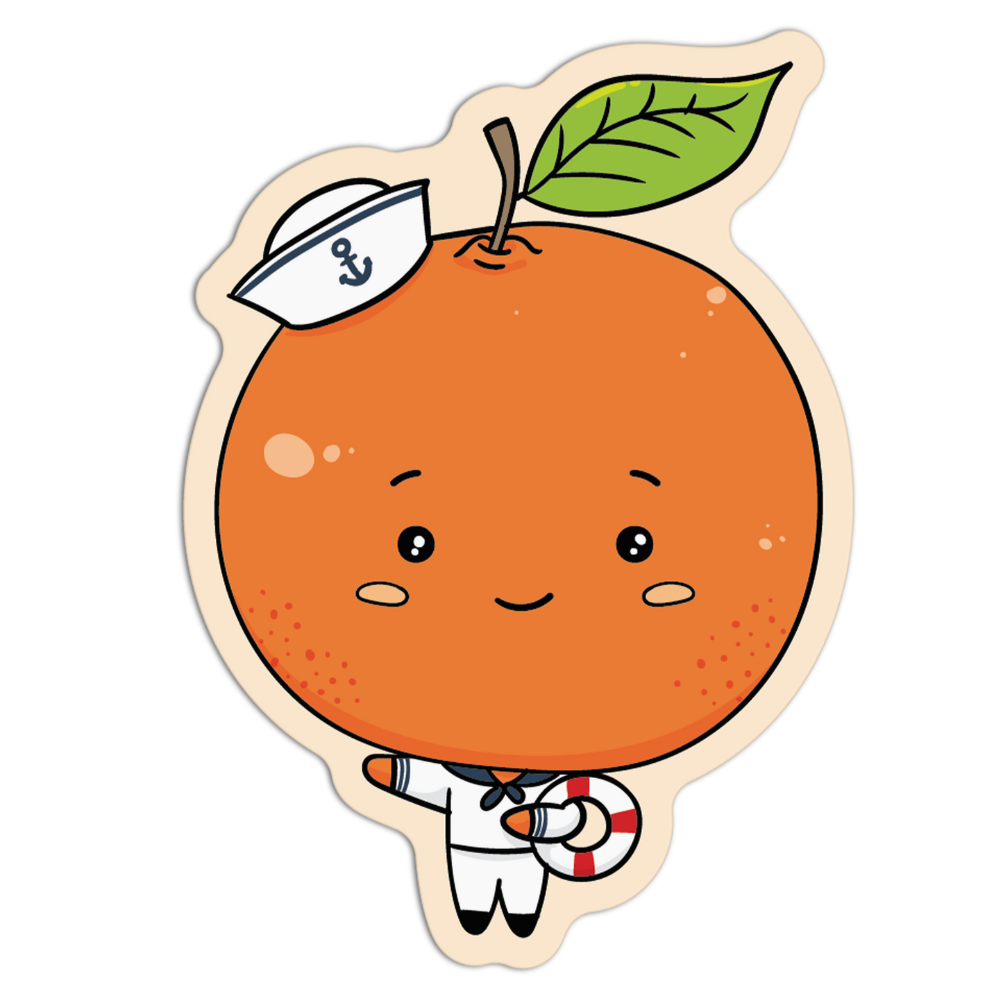 Orange Cute Fruit Sticker