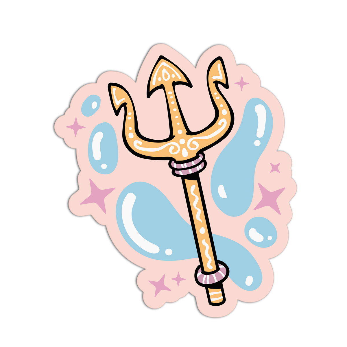 Golden Trident - Cute Mermaid Sticker