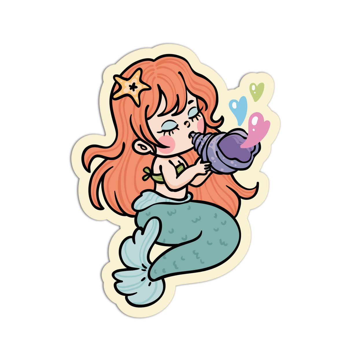Conch Horn - Cute Mermaid Sticker