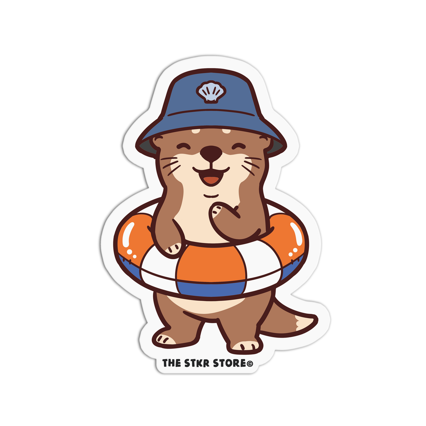 Summer Bucket Hat Cute Otter Sticker - The Stkr Store