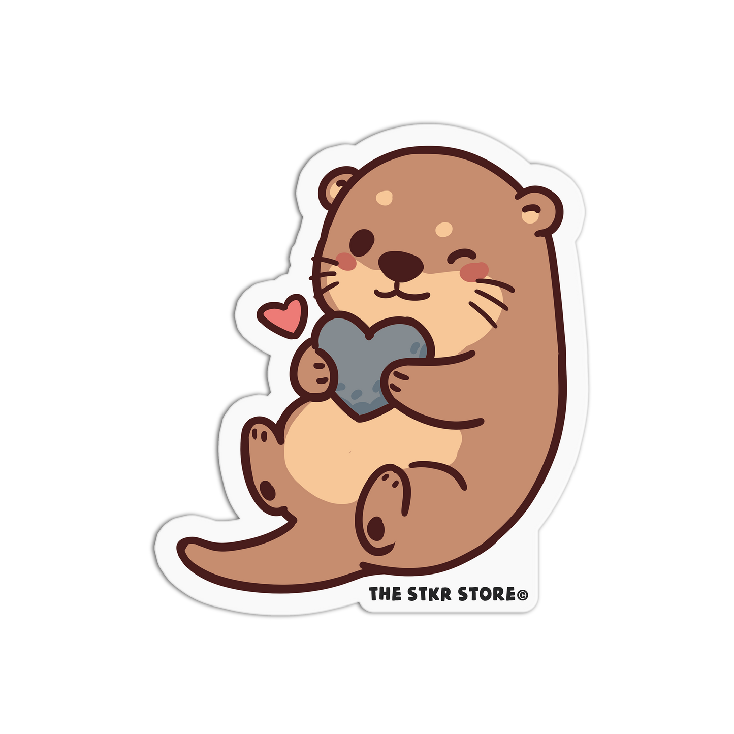 My Favorite Rock Cute Otter Sticker - The Stkr Store