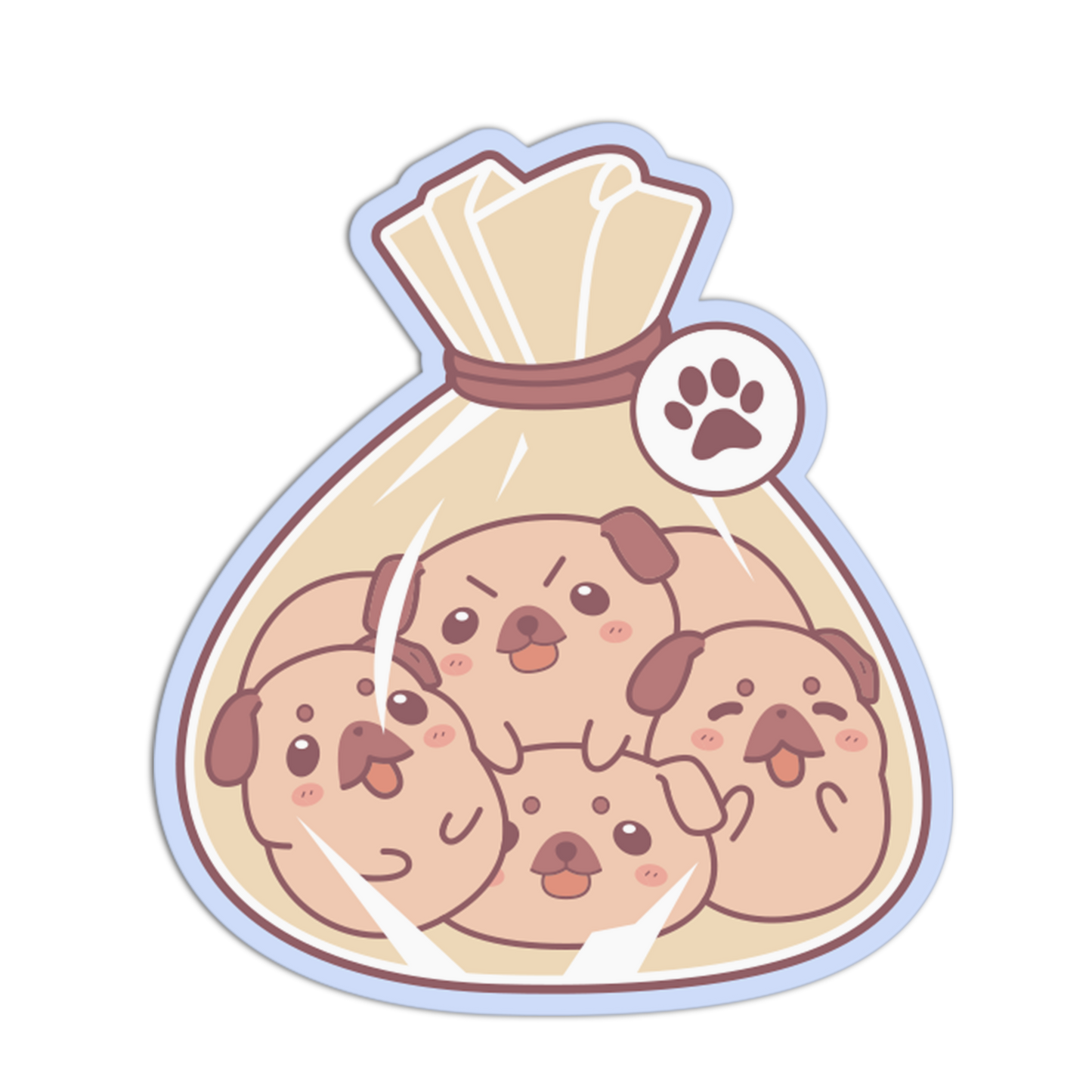 Pug Goodie Bag Cute Packed Sticker