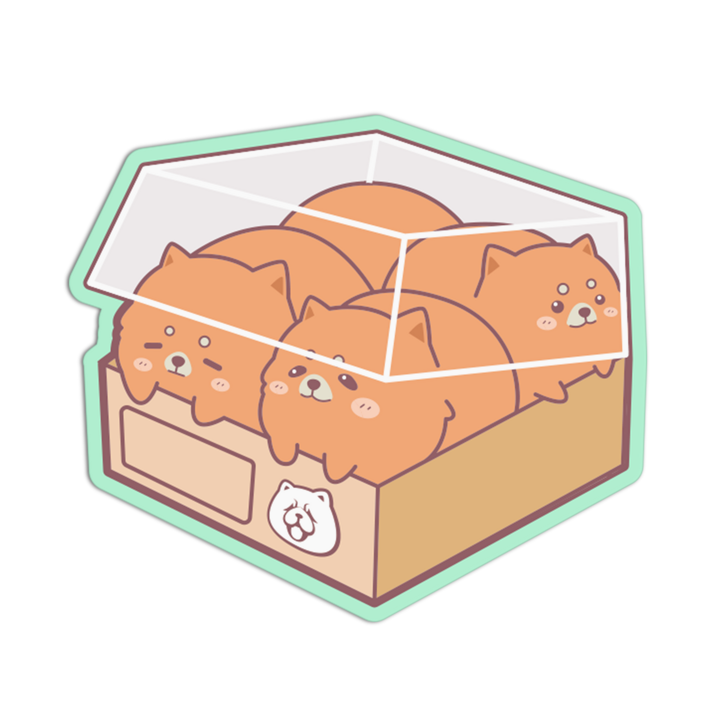 Pomeranian Bakery Box Cute Packed Sticker