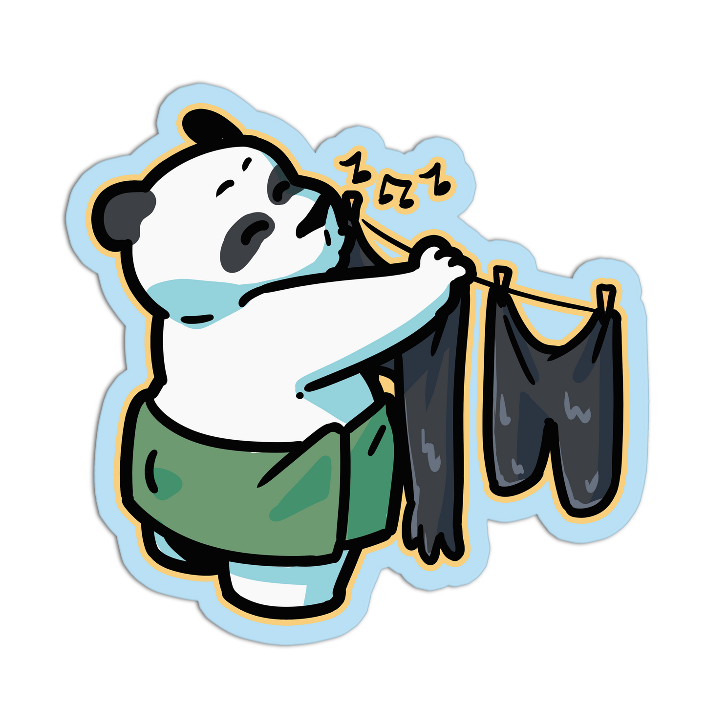 Panda Doing Laundry - Cute Pandas Stickers - The Stkr Store