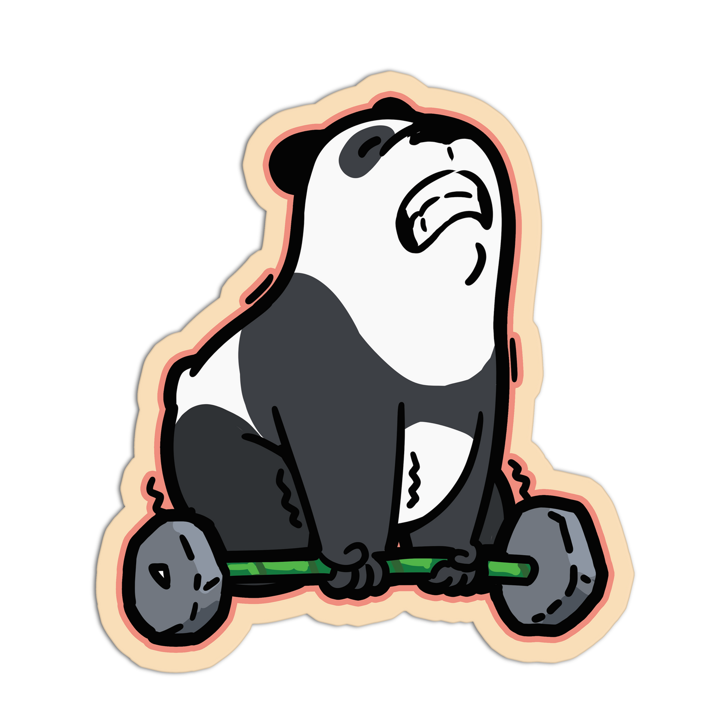 Weightlifting Panda - Cute Pandas Stickers - The Stkr Store