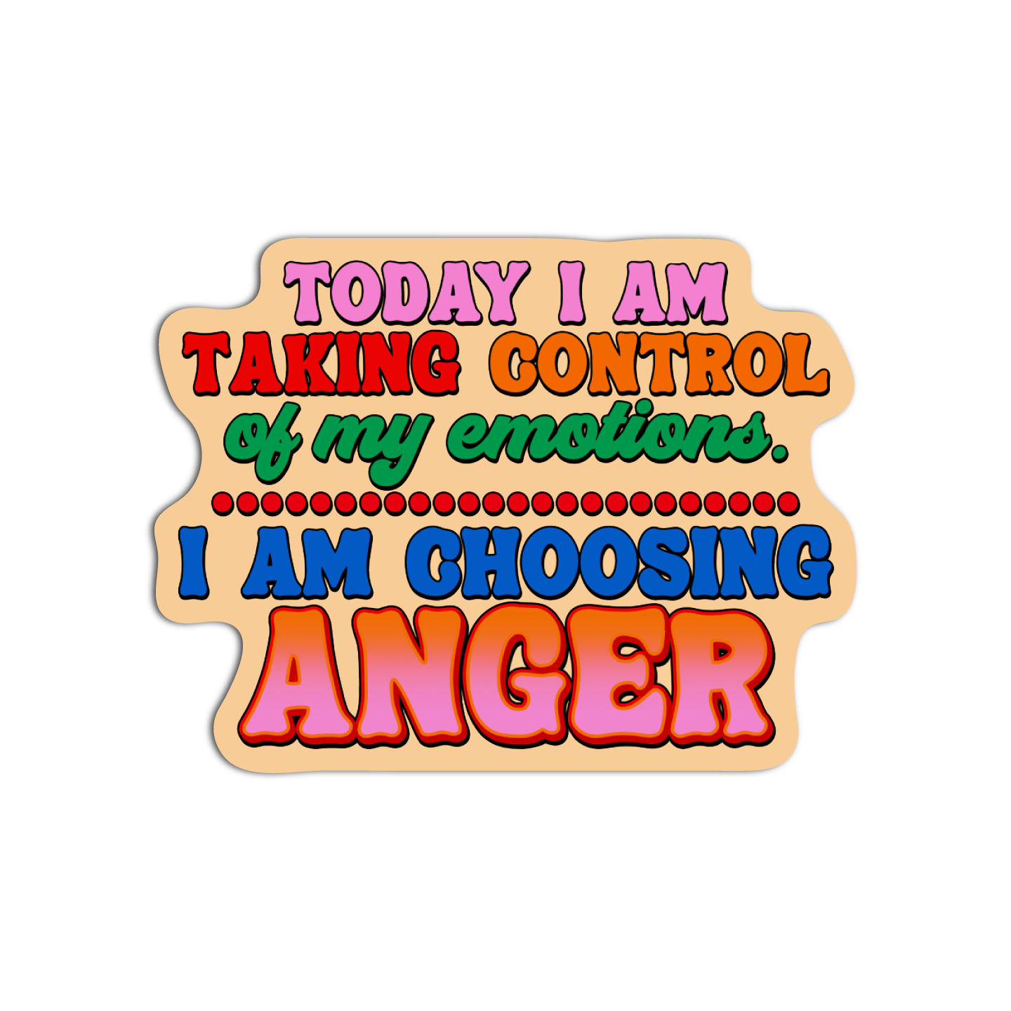 Today I Am Taking Control Of My Emotions I Am Choosing Anger Disappointing