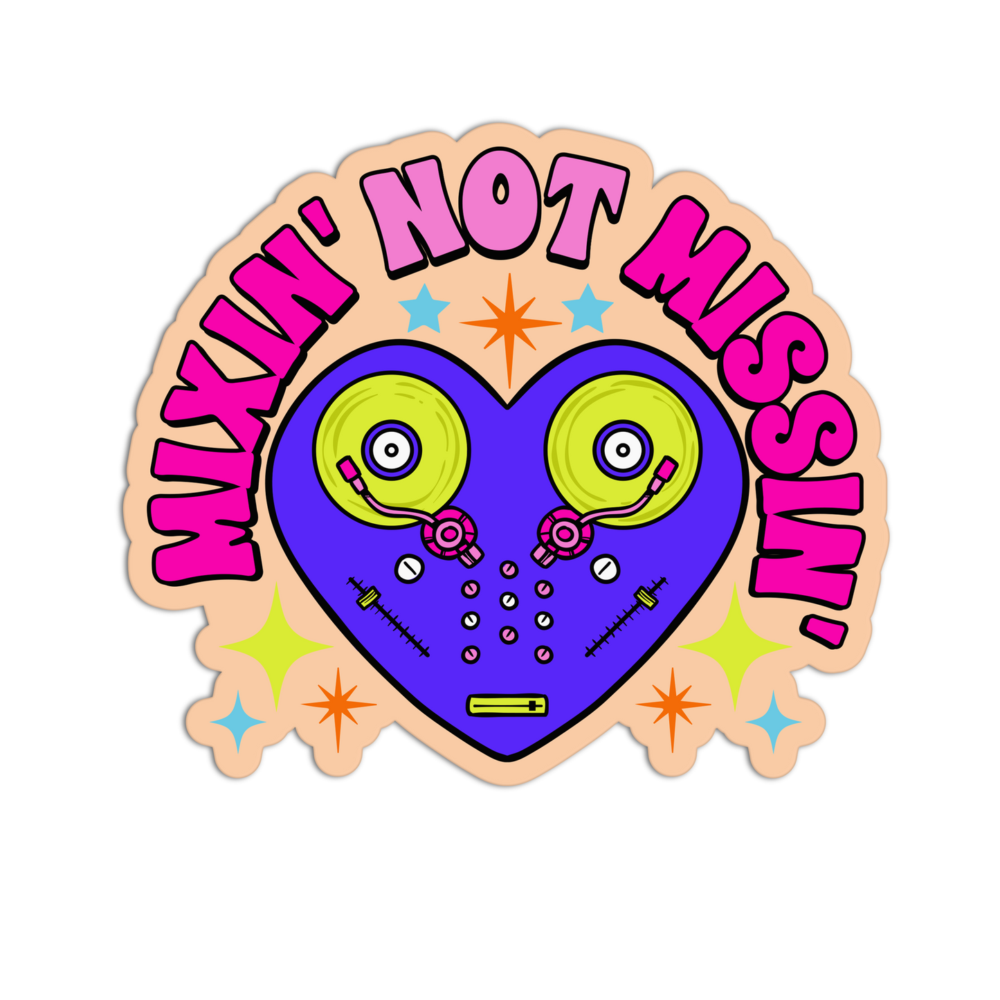Mixin'Not Missin' DJ Set Textured Stickers