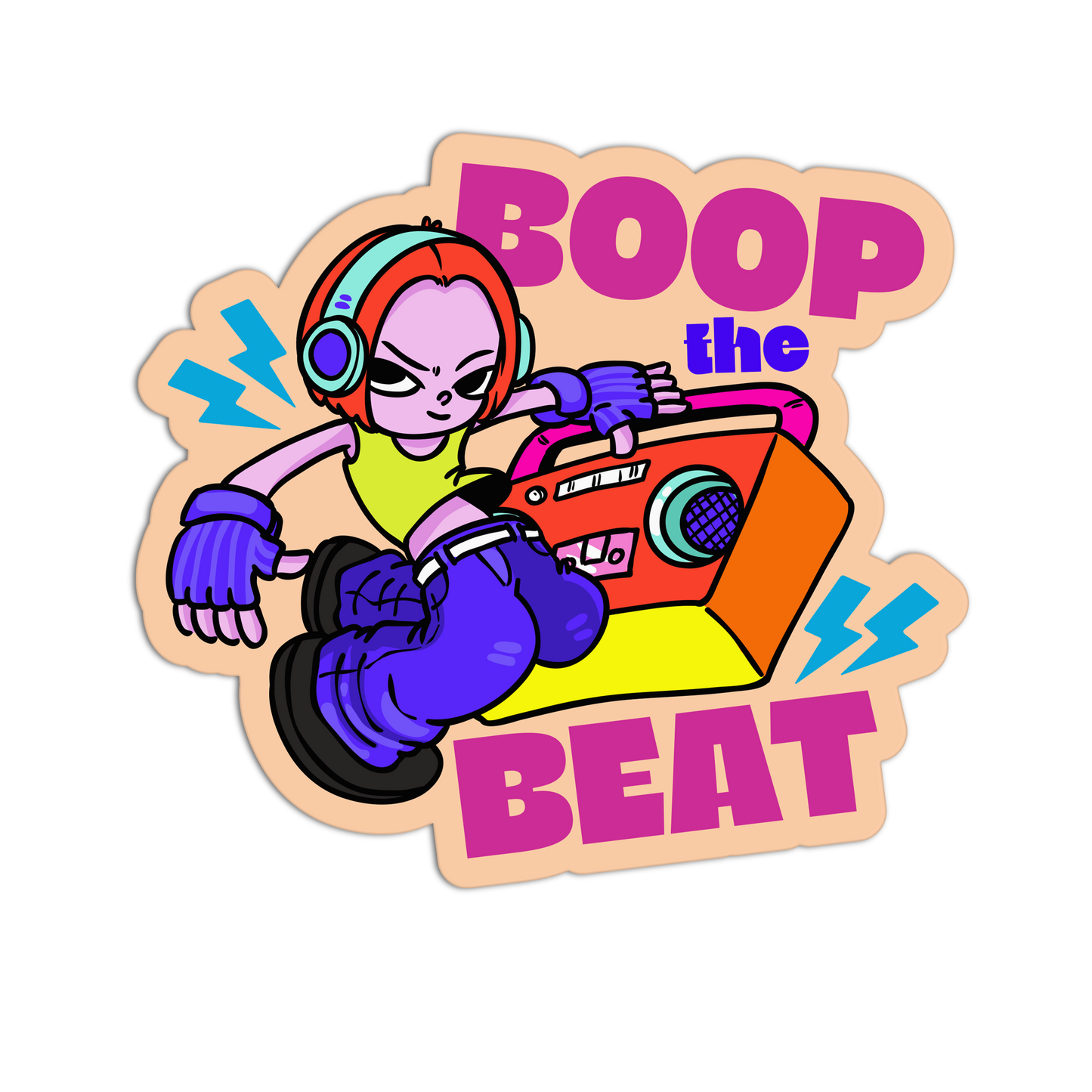 Boop The Beat DJ Set Textured Stickers
