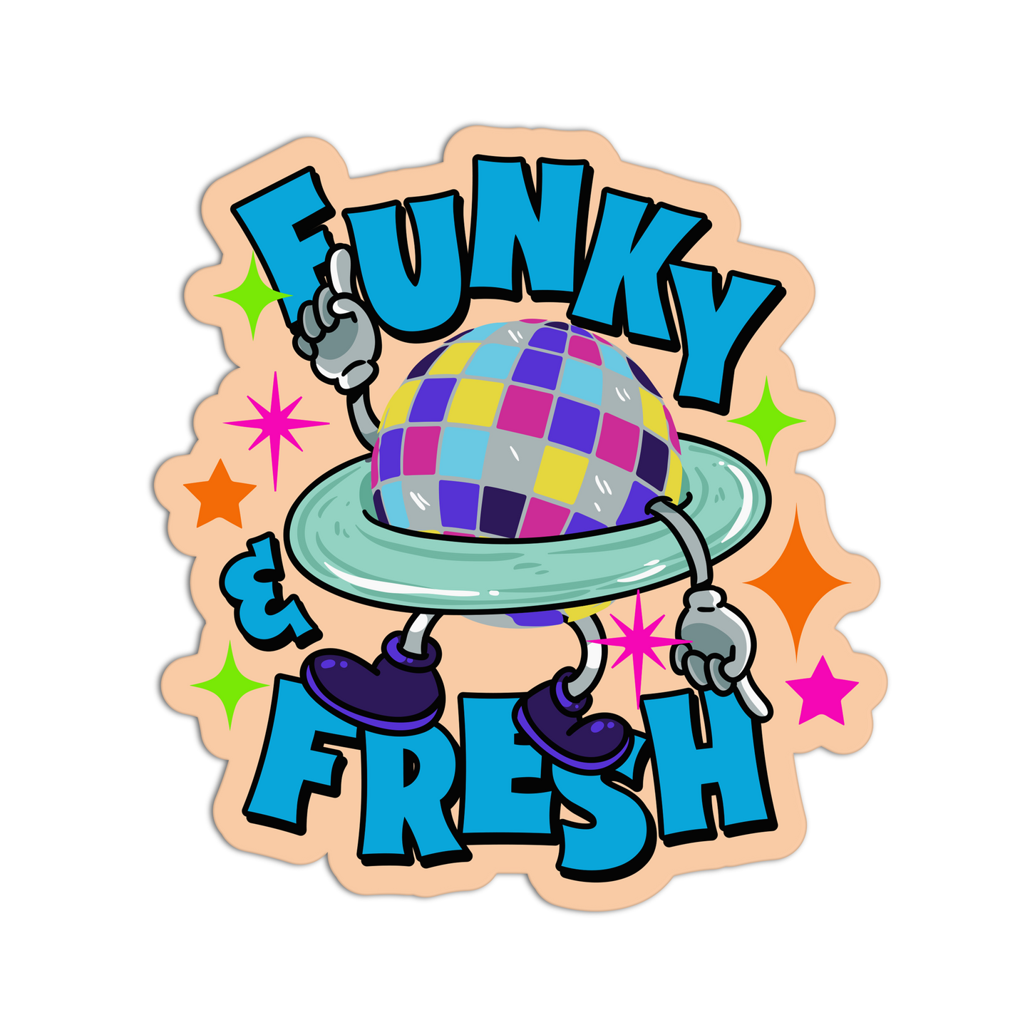 Funky Fresh DJ Set Textured Stickers